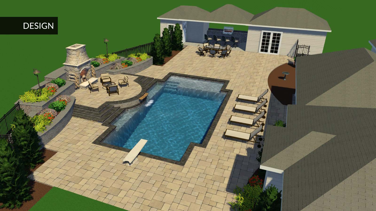 CAD render of backyard pool